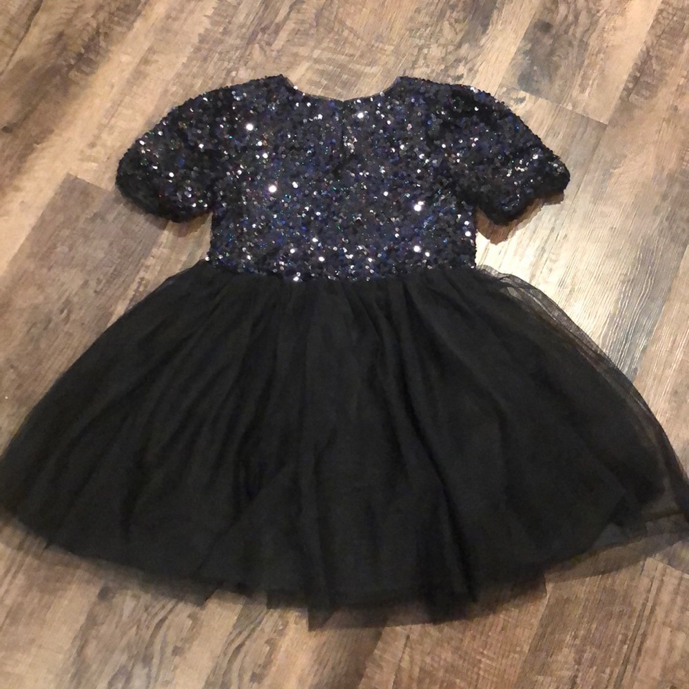 NWOT! Cat & Jack black sequin tulle dress - Picture 2 of 7